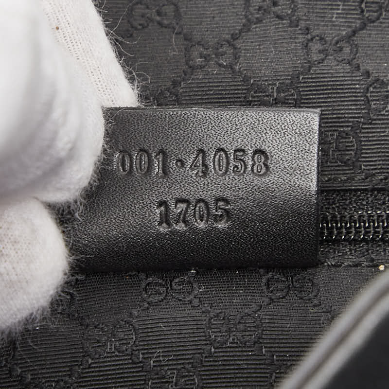グッチ バンブー ハンドバッグ ショルダーバッグ 2WAY 001 4058 ブラック レザー レディース GUCCI 【中古】