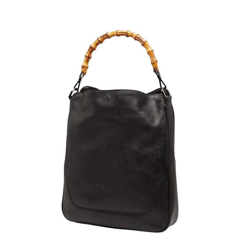 グッチ バンブー ハンドバッグ ショルダーバッグ 2WAY 001 4058 ブラック レザー レディース GUCCI 【中古】