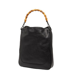 グッチ バンブー ハンドバッグ ショルダーバッグ 2WAY 001 4058 ブラック レザー レディース GUCCI 【中古】