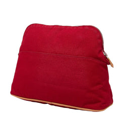 エルメス ボリードポーチGM ポーチ レッド キャンバス レザー レディース HERMES 【中古】