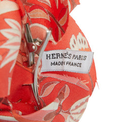 エルメス フラワー ブローチ コサージュ レッド マルチカラー シルク レディース HERMES 【中古】