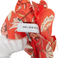 エルメス フラワー ブローチ コサージュ レッド マルチカラー シルク レディース HERMES 【中古】