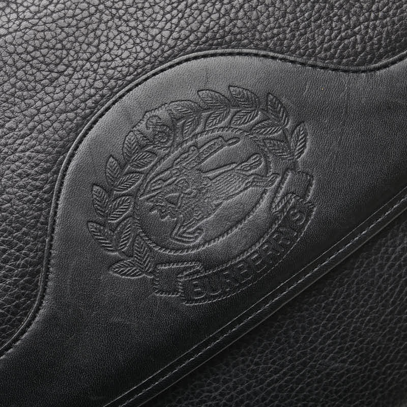 バーバリー ノバチェック シャドーホース ロゴ ショルダーバッグ ブラック レザー レディース BURBERRY 【中古】