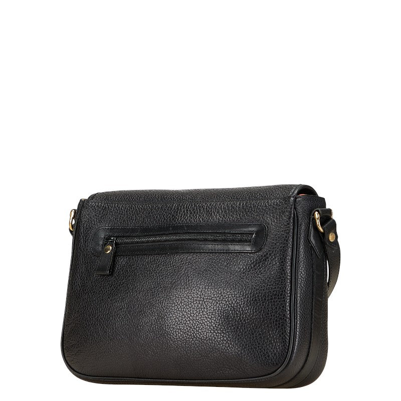 バーバリー ノバチェック シャドーホース ロゴ ショルダーバッグ ブラック レザー レディース BURBERRY 【中古】