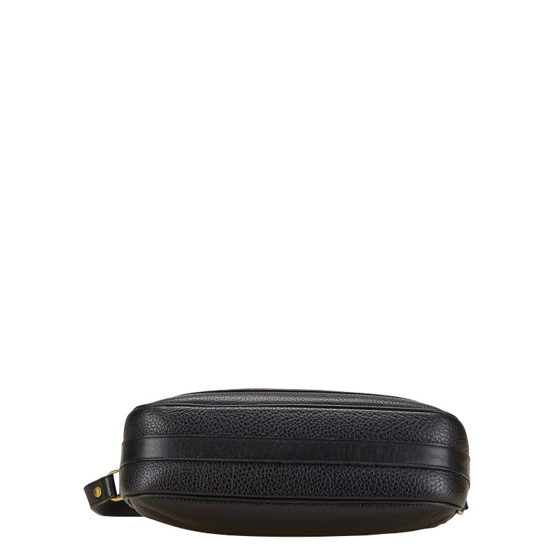 バーバリー ノバチェック シャドーホース ロゴ ショルダーバッグ ブラック レザー レディース BURBERRY 【中古】
