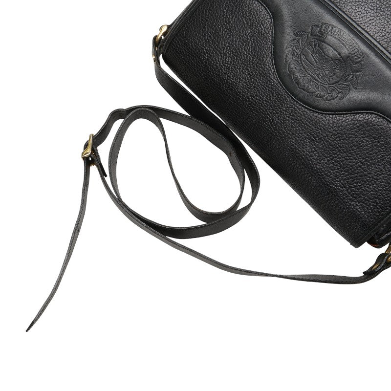 バーバリー ノバチェック シャドーホース ロゴ ショルダーバッグ ブラック レザー レディース BURBERRY 【中古】