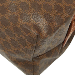 セリーヌ マカダム ポーチ ブラウン PVC レザー レディース CELINE 【中古】