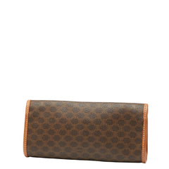 セリーヌ マカダム ポーチ ブラウン PVC レザー レディース CELINE 【中古】