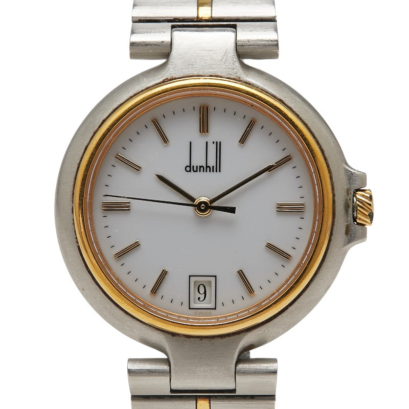 ダンヒル ミレニアム 腕時計 クオーツ ホワイト文字盤 ステンレススチール メッキ レディース Dunhill 【中古】