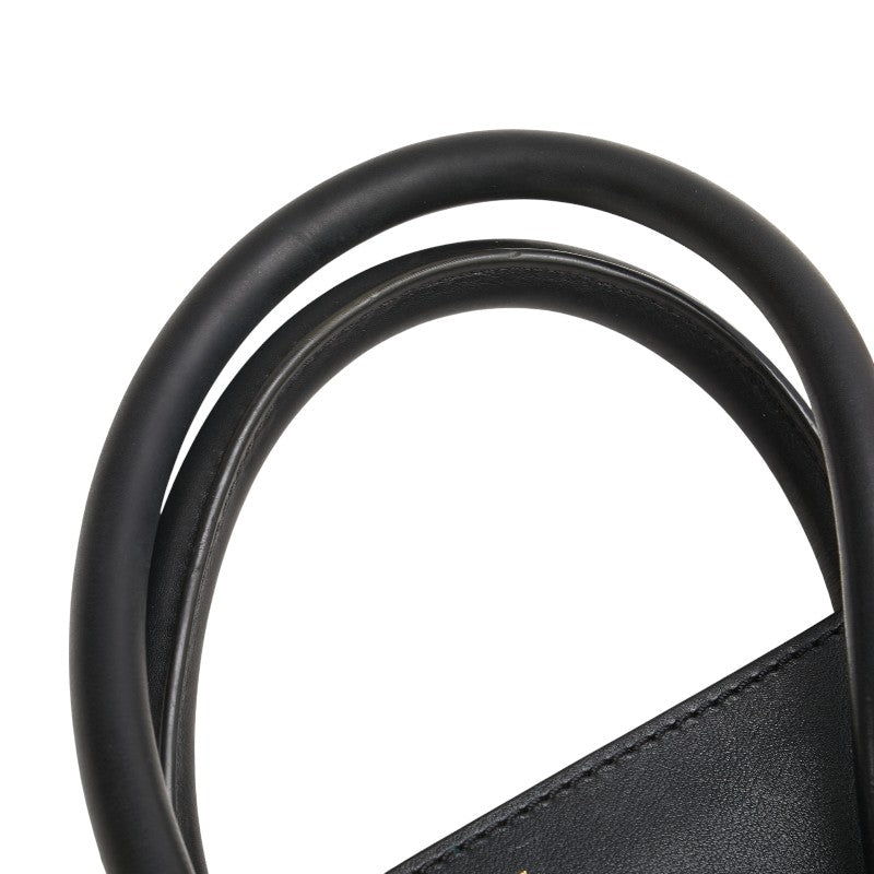 セリーヌ ラゲージ ミニショッパー ハンドバッグ ブラック レザー レディース CELINE 【中古】