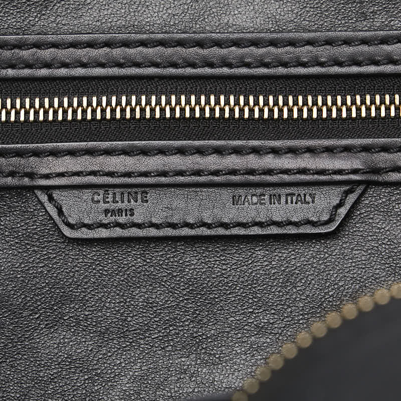 セリーヌ ラゲージ ミニショッパー ハンドバッグ ブラック レザー レディース CELINE 【中古】