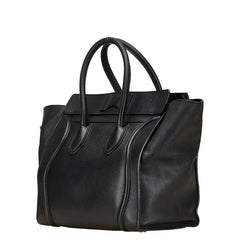 セリーヌ ラゲージ ミニショッパー ハンドバッグ ブラック レザー レディース CELINE 【中古】