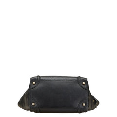 セリーヌ ラゲージ ミニショッパー ハンドバッグ ブラック レザー レディース CELINE 【中古】