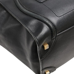 セリーヌ ラゲージ ミニショッパー ハンドバッグ ブラック レザー レディース CELINE 【中古】