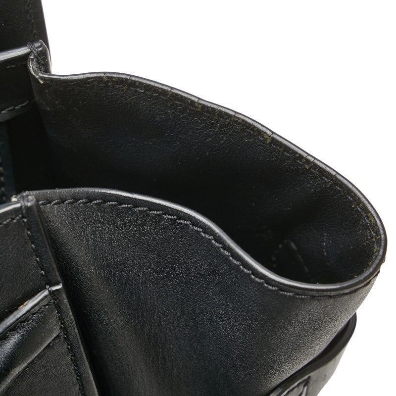 セリーヌ ラゲージ ミニショッパー ハンドバッグ ブラック レザー レディース CELINE 【中古】