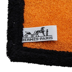 エルメス カレ ド プラージュ レオパード ハンドタオル ビーチタオル ホワイト オレンジ マルチカラー コットン レディース HERMES 【中古】