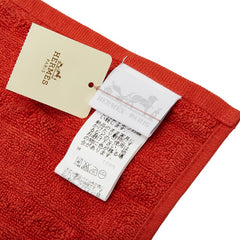 エルメス カレタオル ラビリンス ハンドタオル タオル オレンジ コットン レディース HERMES 【中古】