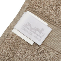 エルメス ロゴ刺繍 タオル ブラウン コットン レディース HERMES 【中古】