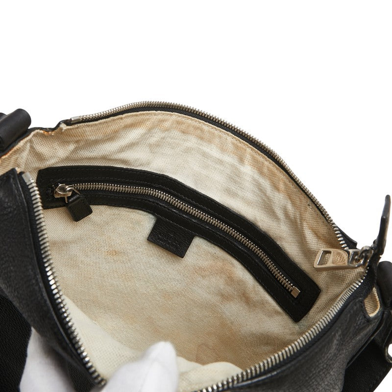 グッチ インターロッキングG 斜め掛け ショルダーバッグ 322059 ブラック レザー レディース GUCCI 【中古】