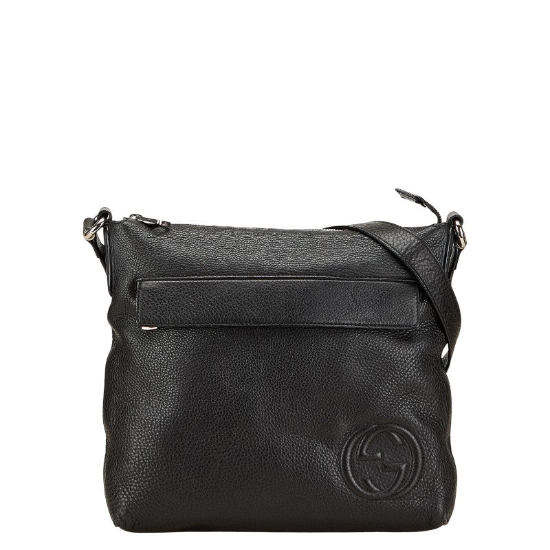 グッチ インターロッキングG 斜め掛け ショルダーバッグ 322059 ブラック レザー レディース GUCCI 【中古】
