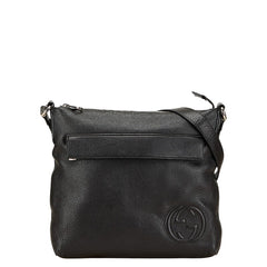 グッチ インターロッキングG 斜め掛け ショルダーバッグ 322059 ブラック レザー レディース GUCCI 【中古】