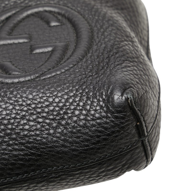 グッチ インターロッキングG 斜め掛け ショルダーバッグ 322059 ブラック レザー レディース GUCCI 【中古】