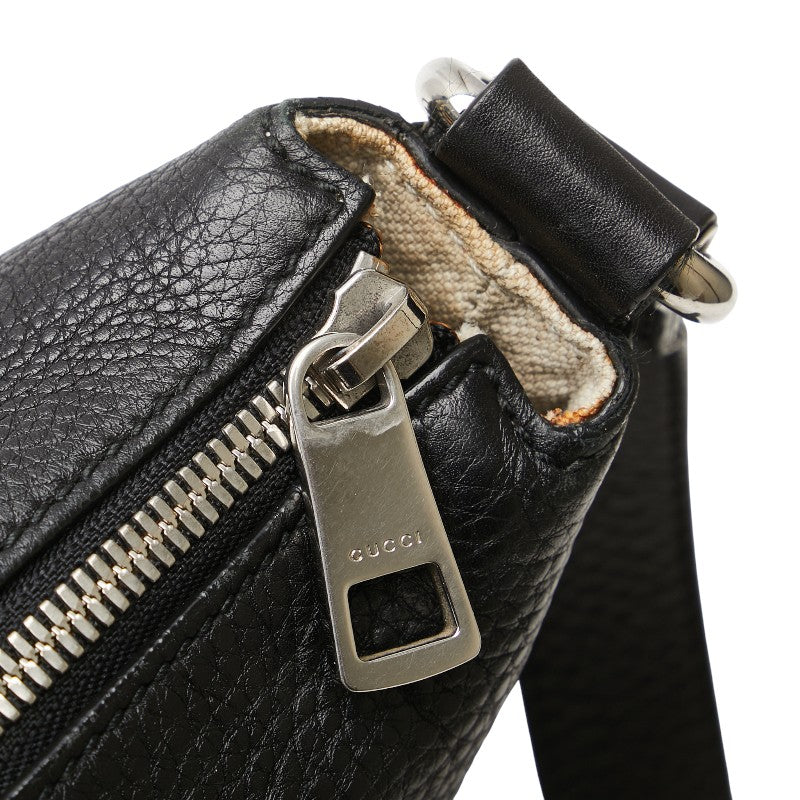 グッチ インターロッキングG 斜め掛け ショルダーバッグ 322059 ブラック レザー レディース GUCCI 【中古】