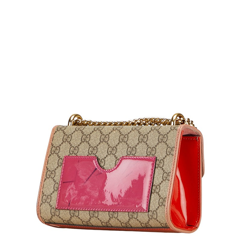 グッチ GGスプリーム ショルダーバッグ 409487 ベージュ レッド オレンジ レザー レディース GUCCI 【中古】