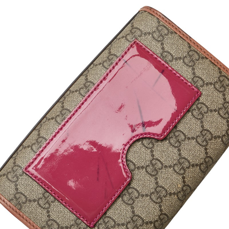 グッチ GGスプリーム ショルダーバッグ 409487 ベージュ レッド オレンジ レザー レディース GUCCI 【中古】
