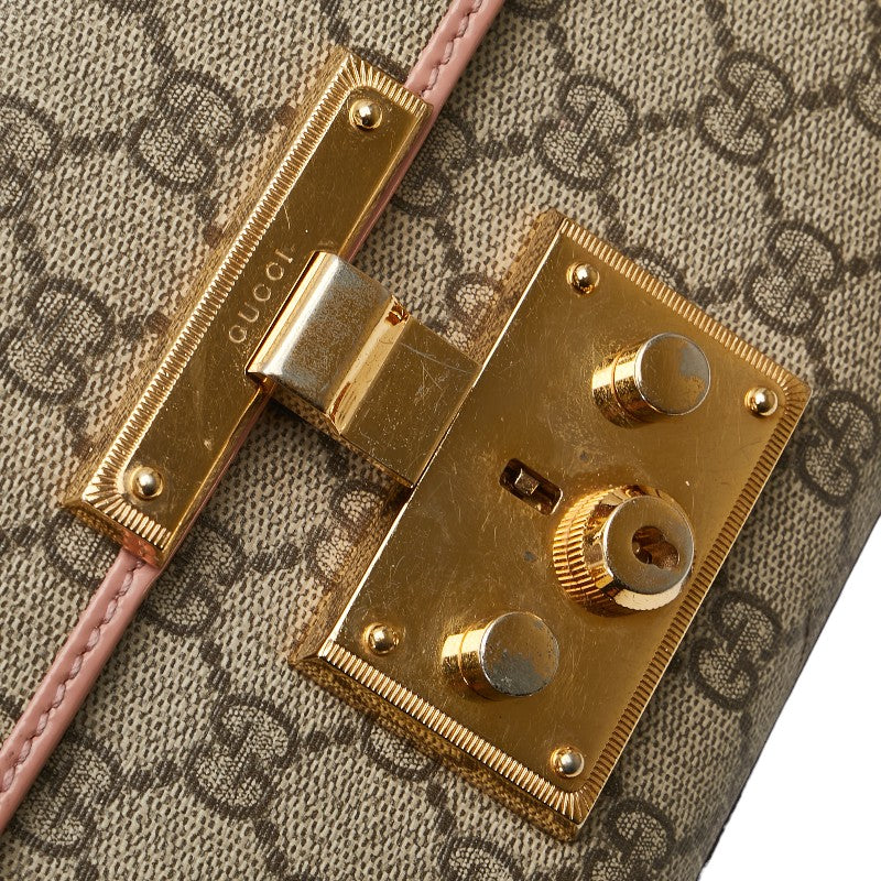 グッチ GGスプリーム ショルダーバッグ 409487 ベージュ レッド オレンジ レザー レディース GUCCI 【中古】