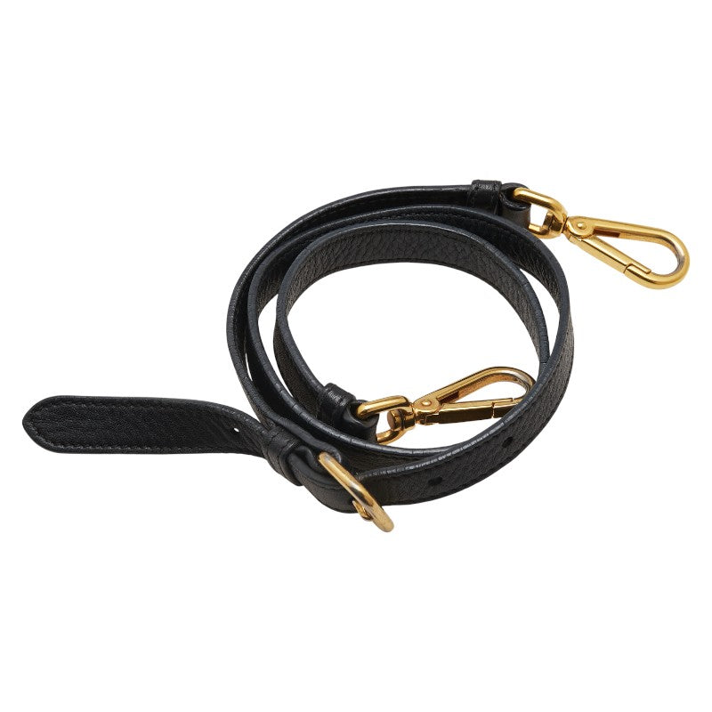 プラダ ショルダーストラップ ネイビー レザー レディース PRADA 【中古】