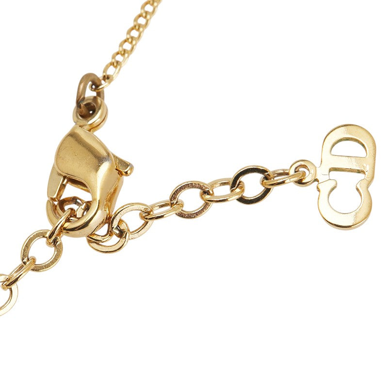 ディオール CDロゴ ペンダントネックレス ゴールド メッキ ラインストーン レディース Dior 【中古】