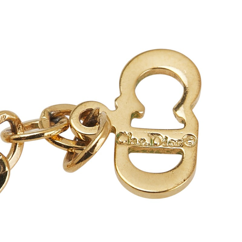 ディオール CDロゴ ペンダントネックレス ゴールド メッキ ラインストーン レディース Dior 【中古】