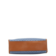 マイケルコース MKシグネチャー トートバッグ ショルダーバッグ 2WAY ブルー ブラウン キャンバス レザー レディース Michael Kors 【中古】