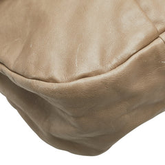 マークジェイコブス ロゴプレート ショルダーバッグ グレージュ レザー レディース MARC JACOBS 【中古】