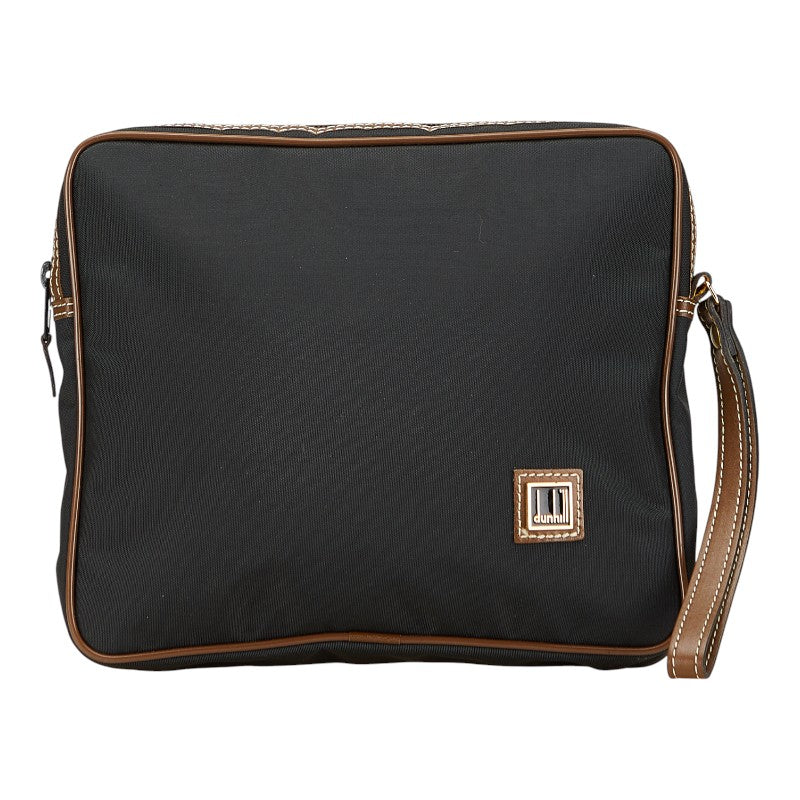 ダンヒル ロゴプレート トートバッグ ボストンバッグ ブラック ブラウン ナイロン レザー メンズ Dunhill 【中古】