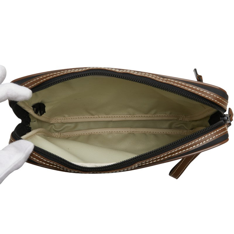 ダンヒル ロゴプレート トートバッグ ボストンバッグ ブラック ブラウン ナイロン レザー メンズ Dunhill 【中古】
