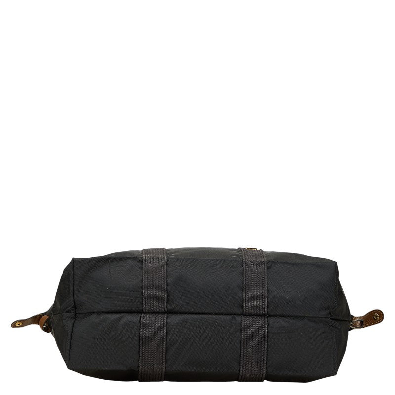 ダンヒル ロゴプレート トートバッグ ボストンバッグ ブラック ブラウン ナイロン レザー メンズ Dunhill 【中古】