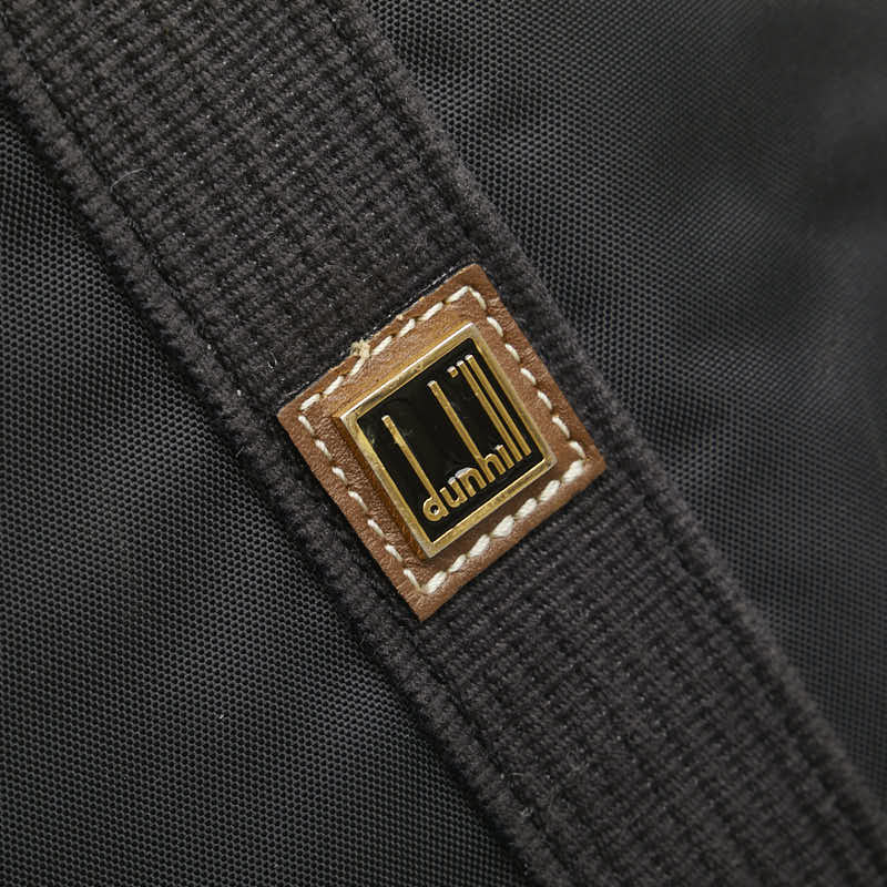 ダンヒル ロゴプレート トートバッグ ボストンバッグ ブラック ブラウン ナイロン レザー メンズ Dunhill 【中古】
