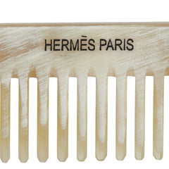 エルメス ヘアブラシ 櫛 くし コーム ベージュ バッファローホーン レザー レディース HERMES 【中古】