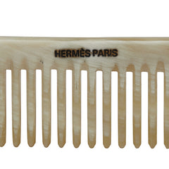 エルメス ヘアブラシ 櫛 くし コーム ベージュ バッファローホーン レザー レディース HERMES 【中古】