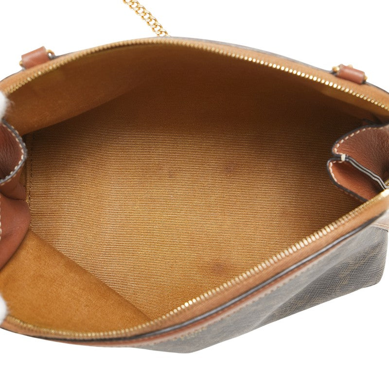 セリーヌ トリオンフ ショルダーバッグ ブラック ブラウン PVC レザー レディース CELINE 【中古】