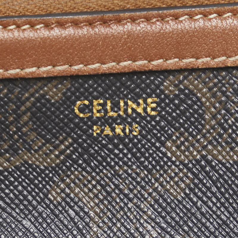 セリーヌ トリオンフ ショルダーバッグ ブラック ブラウン PVC レザー レディース CELINE 【中古】