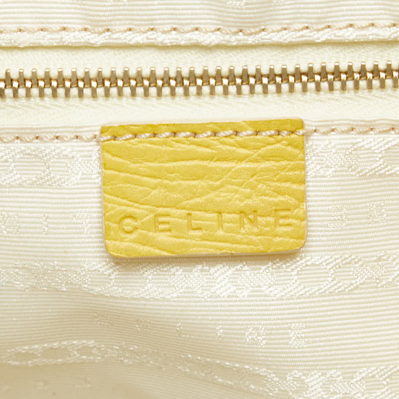 セリーヌ トートバッグ ベージュ イエロー キャンバス レザー レディース CELINE 【中古】