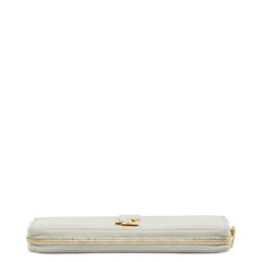 サンローラン YSLロゴ ラウンドファスナー 長財布 414570 ベージュ レザー レディース SAINT LAURENT 【中古】