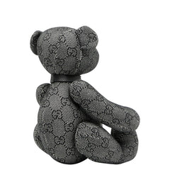 グッチ GGキャンバス テディベア クマ ぬいぐるみ ブラック コットン レザー レディース GUCCI 【中古】