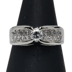 Pt900 プラチナ ダイヤ0.302ct ダイヤ0.25ct リング 指輪 レディース 12.5号 【中古】