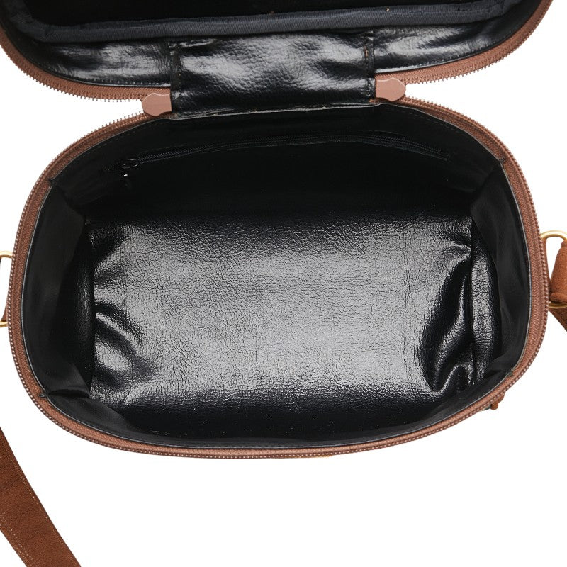 バーバリー ノバチェック シャドーホース ショルダーバッグ ブラウン キャンバス レザー レディース BURBERRY 【中古】