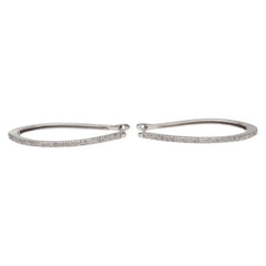 K14WG ホワイトゴールド ダイヤ0.80ct フープ ピアス レディース 【中古】