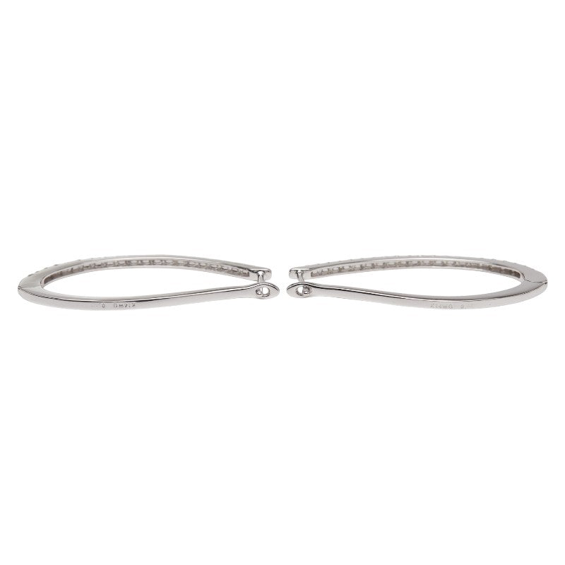 K14WG ホワイトゴールド ダイヤ0.80ct フープ ピアス レディース 【中古】